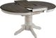 TEI Vintage Estates Antique White/Dark Knotty Oak Pedestal Dining Table with 15" Butterfly Leaf-2