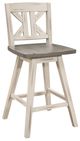 Homelegance® Amsonia Distressed Gray/White Sand Swivel Counter Chair with X-Back-0