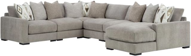 Benchcraft® Aslan Court 6-Piece Pebble Right-Arm Facing Sectional and Chaise-0
