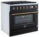 FORNO® Marco Series Alta Qualita 36" Black Pro Style Gas Range-1