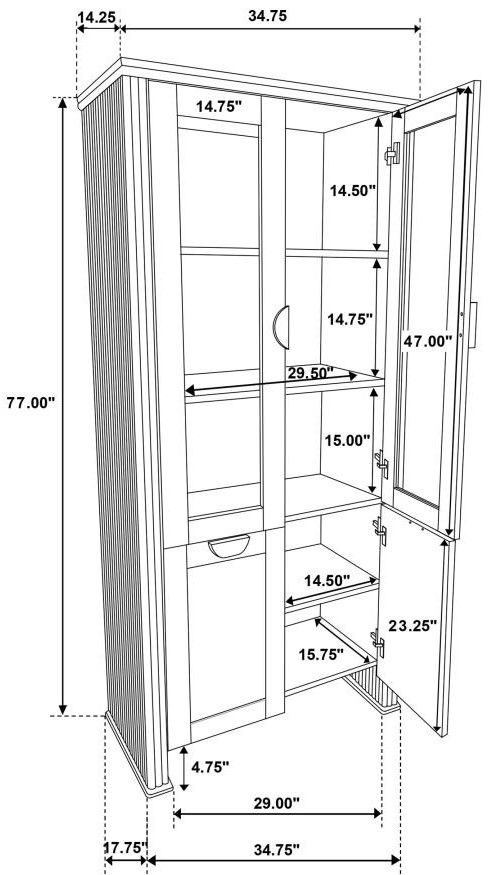 Coaster® Adina Distressed Light Brown Display Cabinet-10
