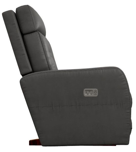 La-Z-Boy® Lennon Charcoal Leather Power Rocking Recliner with Headrest-2