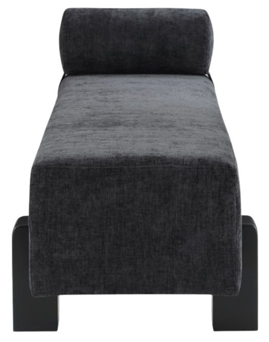 Meridian Furniture Edison Black Chenille Fabric Bench-2