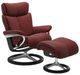 Stressless® by Ekornes® Customizable Magic Small Manual Recliner and Ottoman with Signature Base-0