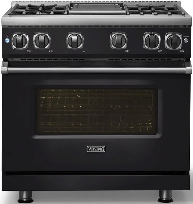 Viking® 7 Series 36" Onyx Pro Style Liquid Propane Gas Range with Griddle-2
