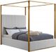 Meridian Furniture Jones White King Upholstered Canopy Bed-0