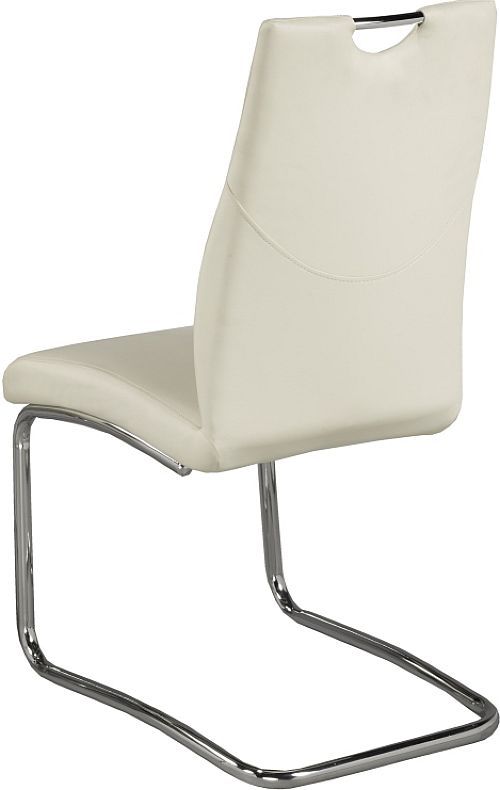 Brassex Inc. Popper 2-Piece Chrome/White Dining Chair Set-1