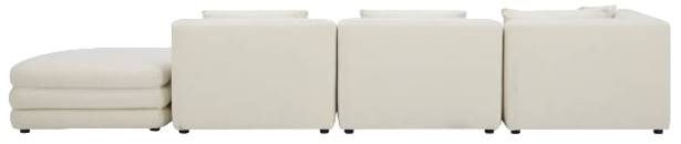Moe's Home Collection Lowtide Linear 4-Piece Warm White Right-Arm Facing Modular Sectional and Ottoman-3