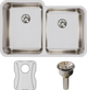 Elkay Lustertone® Classic 4-Piece Lustrous Satin 31-1/4" x 20-1/2" x 9-7/8" Double Bowl Undermount Sink Set with Right Perfect Drain®-1