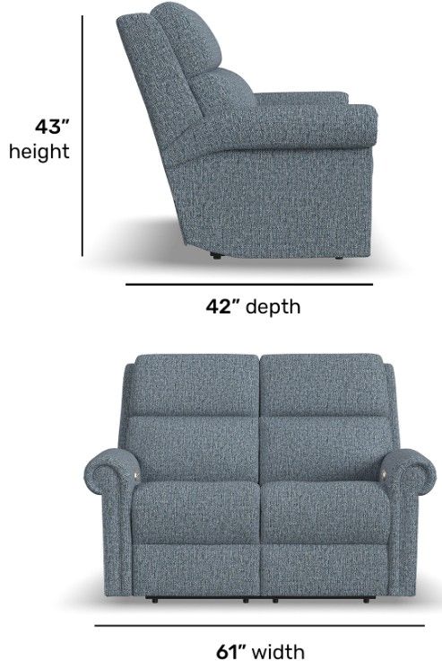 Flexsteel® Customizable Bernard 61"Fabric Power Reclining Loveseat with Headrest and Lumbar-2
