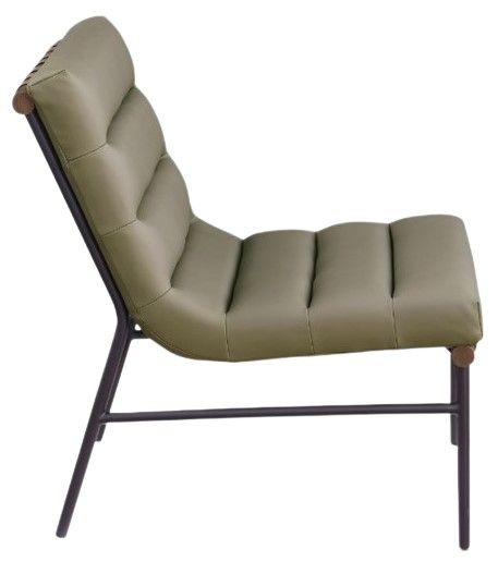 Meridian Furniture Burke Olive/Black Vegan Leather Accent Chair-2
