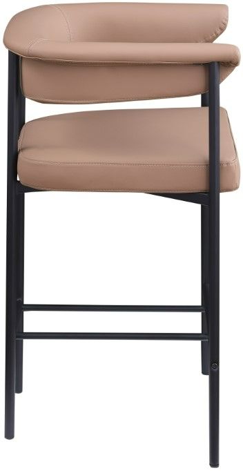 Meridian Furniture Malin Tan/Matte Black Vegan Leather Counter Stool-2