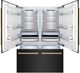 ZLINE Autograph Edition 60" 32.2 Cu. Ft. Black Stainless Steel Built-In French Door Refrigerator with Polished Gold Accent and Bright White Interior-1
