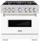ZLINE Classic Series 36" Stainless Steel Pro Style Dual Fuel Range with White Matte Door-0