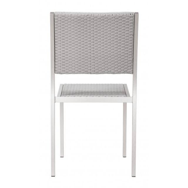 Zuo® Modern Metropolitan Brushed Aluminum Armless Chair-1