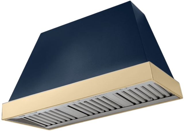 AGA Euclid 48" Indigo Wall Mounted Range Hood  with Polished Brass Trim-0