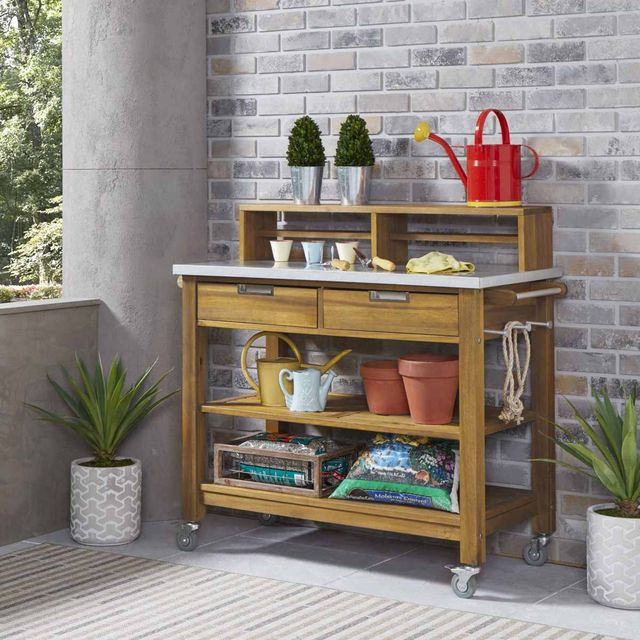homestyles® Maho Brown Potting Bench-1