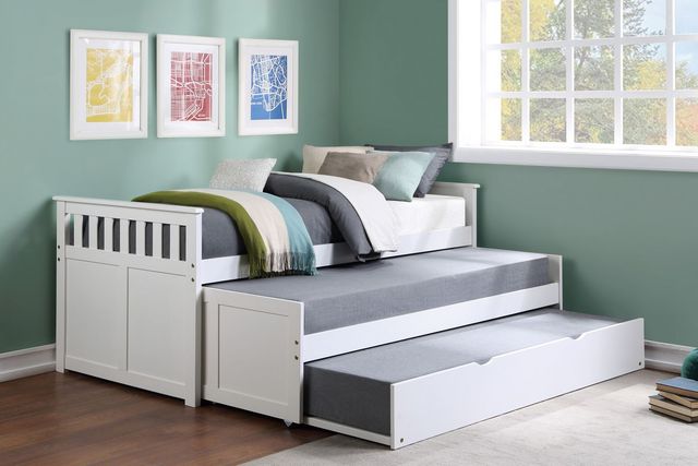 Homelegance® Galen White Youth Twin/Twin Simple Bed with Trundle-1
