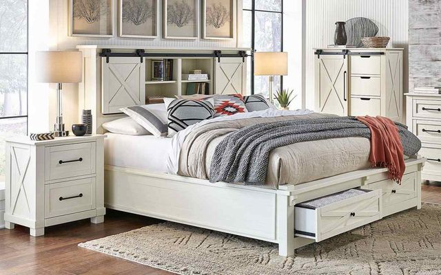 A-America® Sun Valley White Queen Storage Bed-1