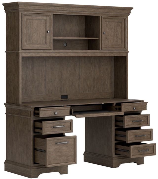 Signature Design by Ashley® Janismore Weathered Grey Credenza and Hutch-2