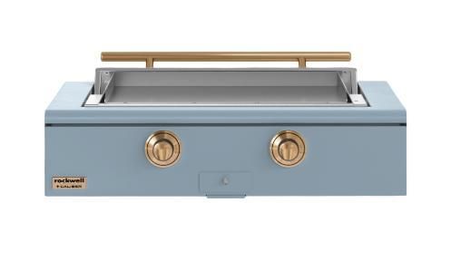 Caliber™ Rockwell Social 42" Bluestone Built-In Liquid Propane Outdoor Griddle with Gold Hardware-0