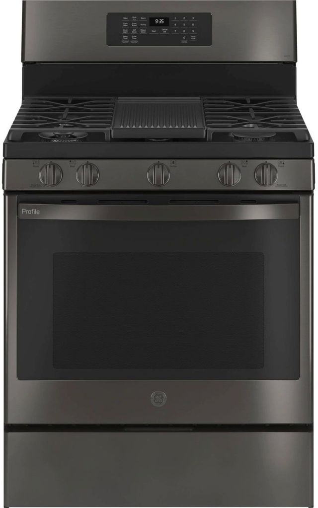 GE Profile™ 30" Fingerprint Resistant Black Stainless Free Standing Gas Range-0