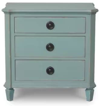 Bassett® Furniture Trafford Lagoon 3-Drawer Nightstand-1