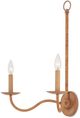 Currey & Company Saxon Saddle Tan Double Light Wall Sconce-1