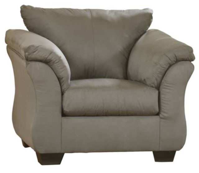 Signature Design by Ashley® Darcy 2-Piece Cobblestone Chair and Ottoman Set-1