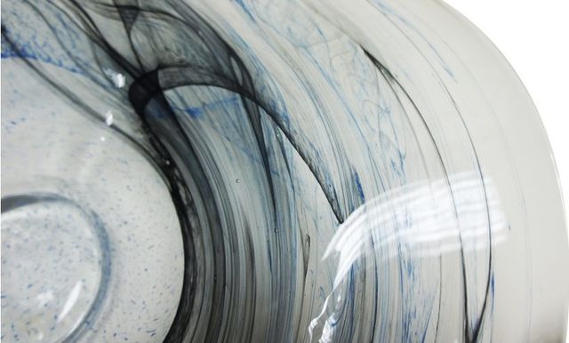 Moe's Home Collection Nautilus Blue and Black Glass Bowl-2