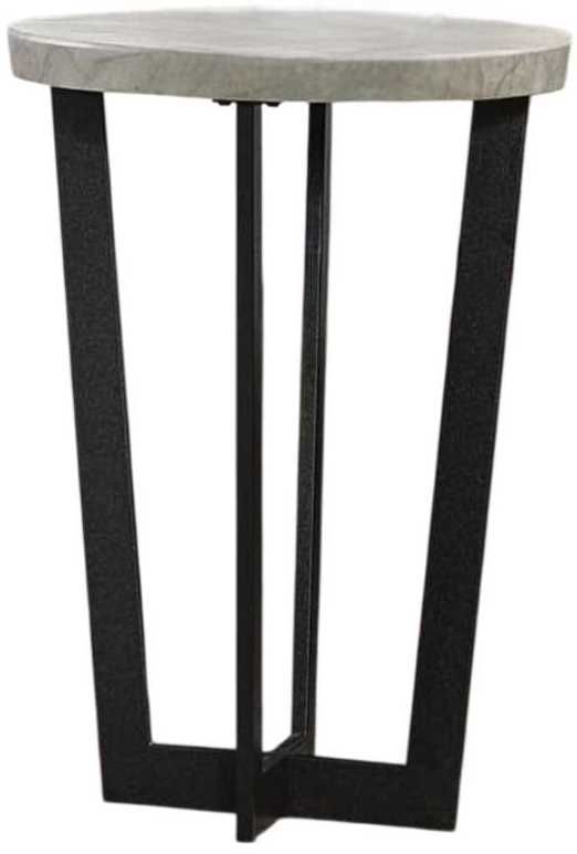 Liberty Furniture Pierce White Chairside Table with Black Base-0