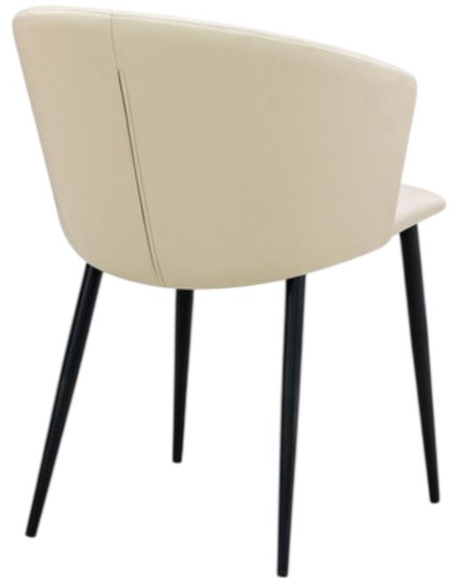 Cramco Cyndi Pearl/Matte Black Dining Arm Chair-1