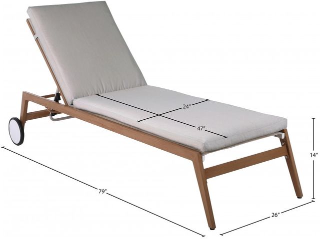 Meridian Furniture Maui Gray/Brown Aluminum Outdoor Patio Adjustable Lounge Chair-4
