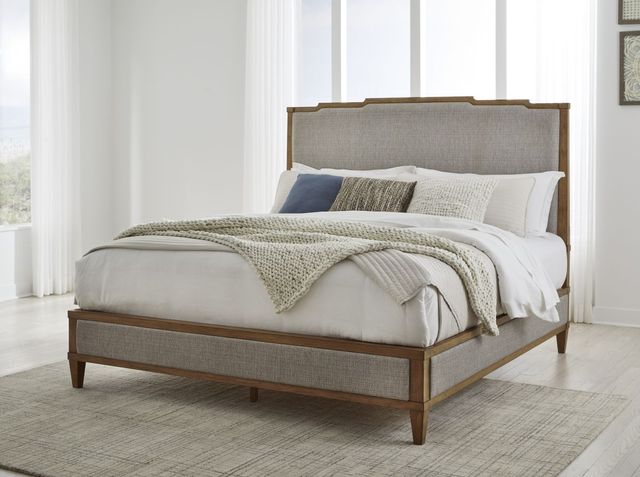 Signature Design by Ashley® Sharlance Gray/Light Brown King Upholstered Panel Bed-4