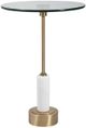 Uttermost® Portsmouth Glass Top Accent Table with Brushed Brass/White Base-0