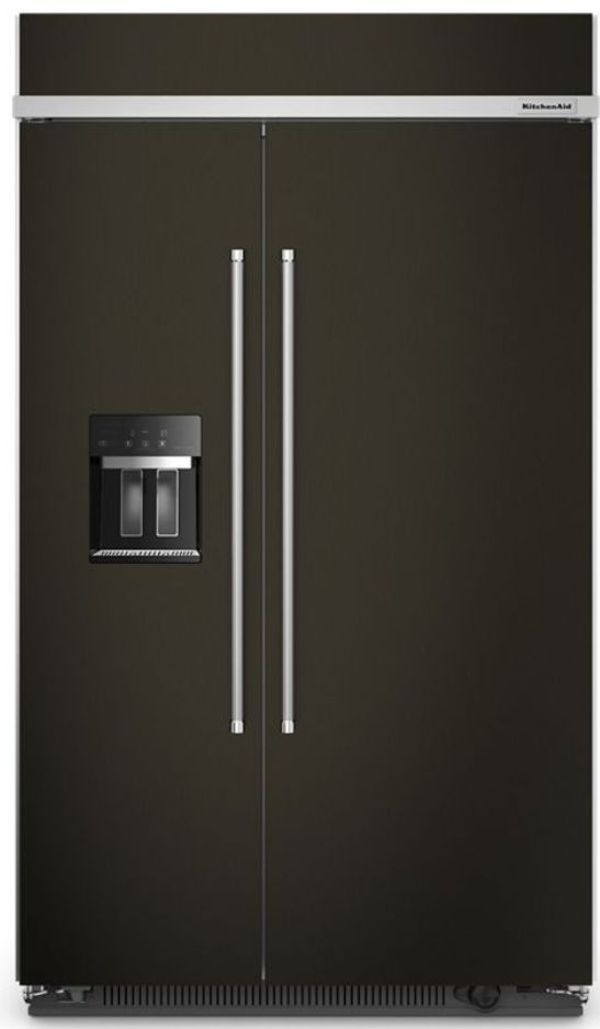 KitchenAid® 48 in. 29.4 Cu. Ft. PrintShield™ Black Stainless Steel Built In Counter Depth Side-by-Side Refrigerator-0