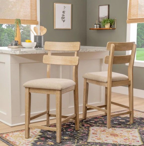 Powell® Daly Beige/Natural Counter Stool-1