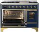 Ilve® Majestic III 48" Midnight Blue Pro Style Dual Fuel Liquid Propane Range with Triple Glass Door and Brass Trim-2