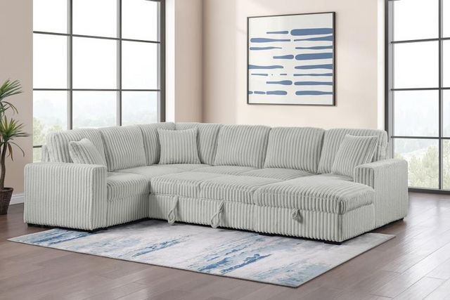 Coaster® Devonshire 3-Piece Gray U-Shape Sleeper Sectional and Storage Chaise -11