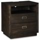 Signature Design by Ashley® Hyndell 5-Piece Dark Brown Queen Upholstered Storage Panel Bed Set-4