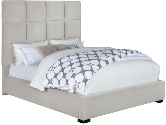 Coaster® Panes Beige Upholstered Queen Panel Bed-0