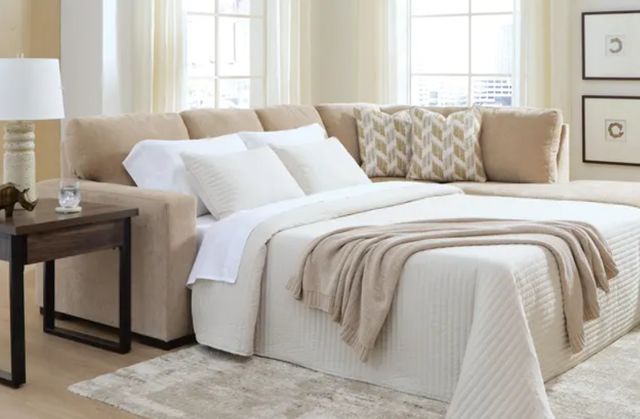 Signature Design by Ashley® Bridgepoint 2-Piece Almond Sleeper Sectional and Chaise-1