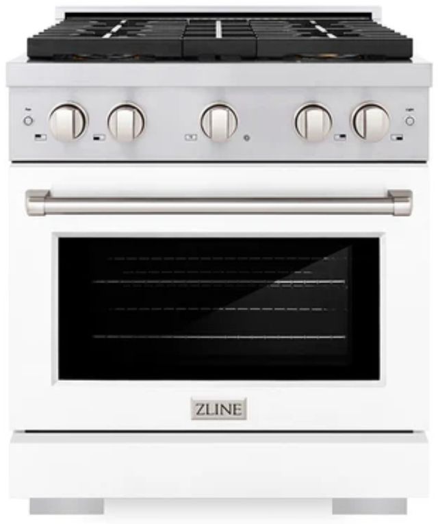 ZLINE Paramount 30" White Matte Door Dual Fuel Range with 4 Burner DuoPro™ Cooktop-0