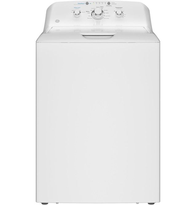 GE® White Agitator Top Load Washer & Gas Dryer Laundry Pair-1