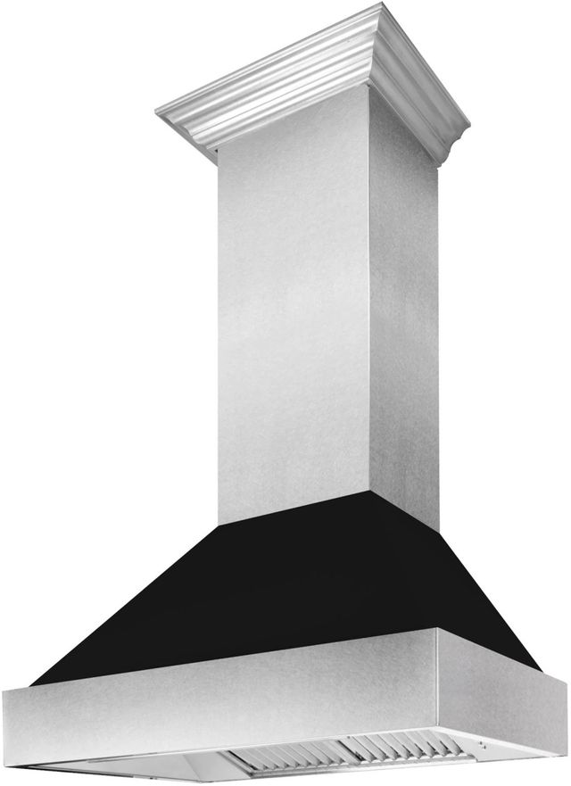 ZLINE 48" Matte Black Outdoor Wall Mounted Range Hood -1