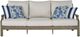 Signature Design by Ashley® Rainier Ranch Beige/Brown Aluminum/Fabric Outdoor Sofa with Cushion-1
