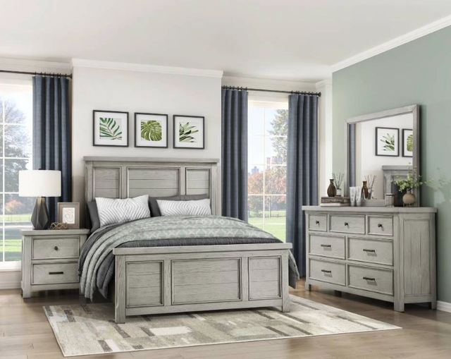 Homelegance® Providence Antique White Queen Panel Bed-1
