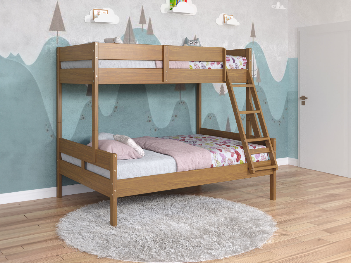 Miles Twin/Full Urban Oak Bunk Bed Bob Mills Furniture
