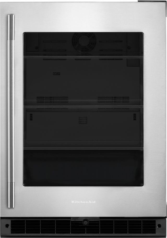 KitchenAid® 24" 5.2 Cu. Ft. Stainless Steel Beverage Center with Glass Door-0