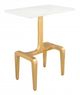 Zuo® Modern Clement White Marble Side Table with Gold Base-4